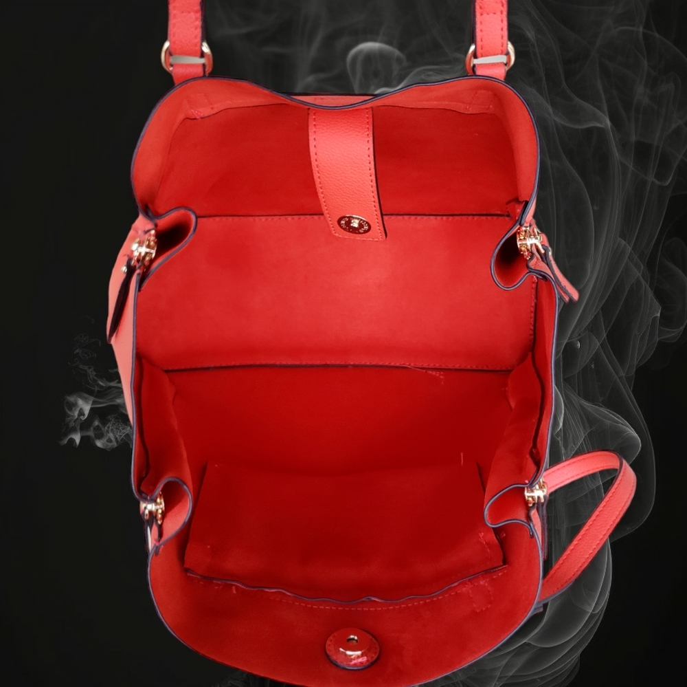 Pre-loved STEVE MADDEN EXpandable Red Tote - Picture 6 of 8